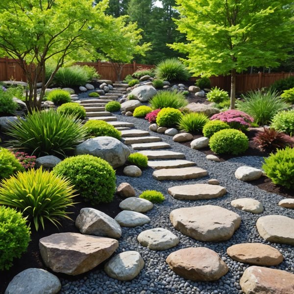 Quels sont les conseils pour créer un jardin de rocaille nécessitant peu d'entretien ?