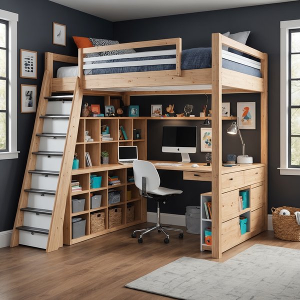 Comment créer un espace de rangement discret sous un lit surélevé?